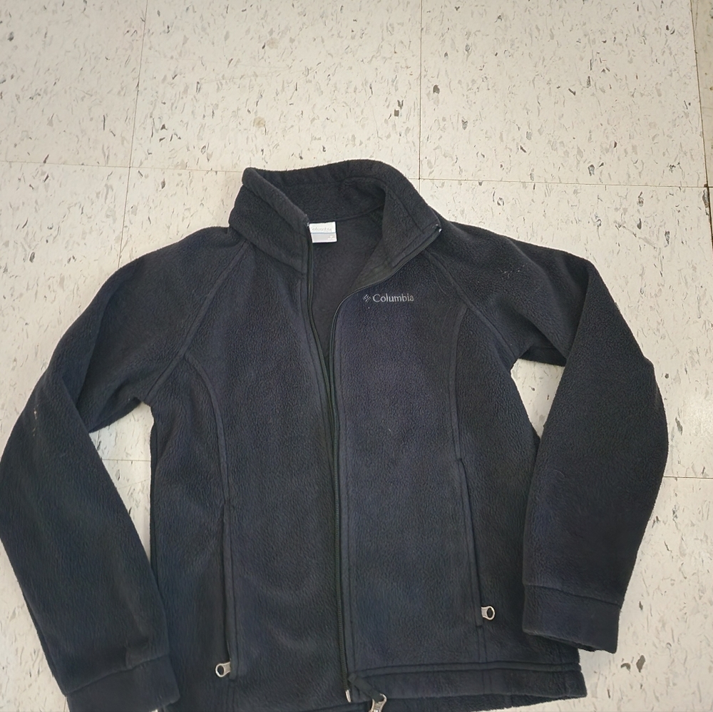 Girls Black Fleece Columbia Jacket Small
